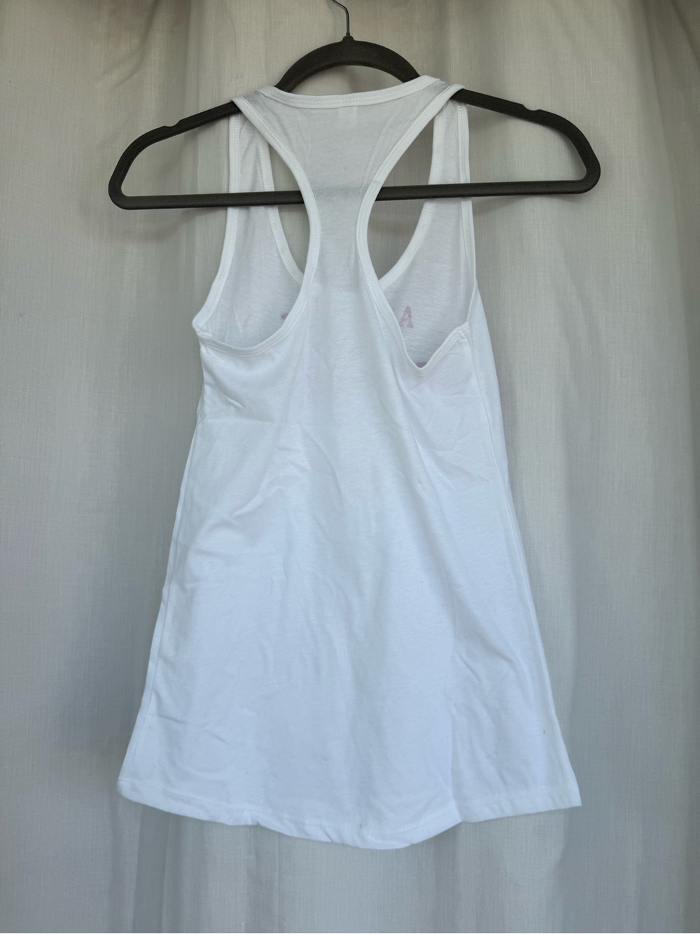 White Racerback Tank with "A LITTLE BIT DRAMATIC" Pink Text. Because you are! XS - Picture 3 of 5